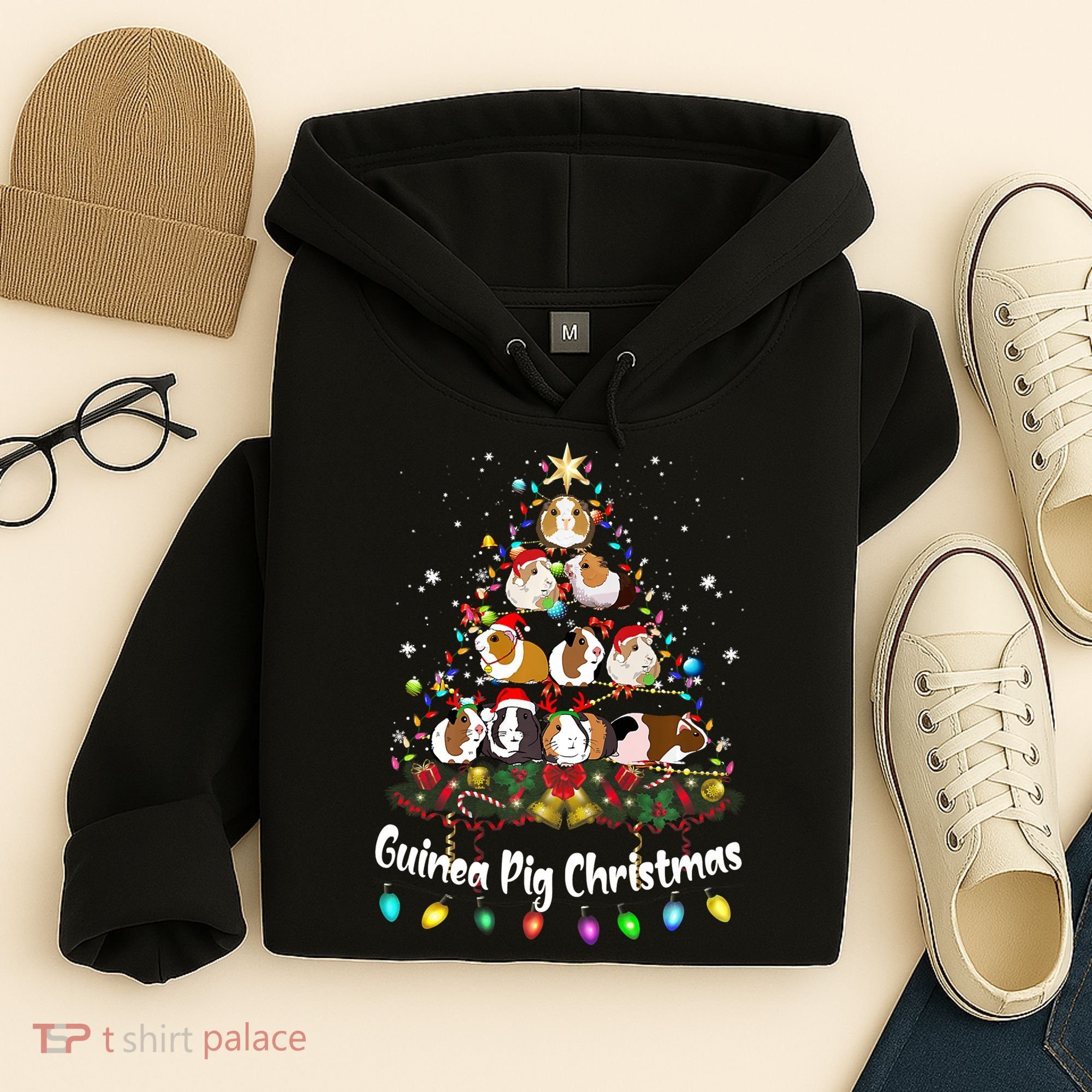 Guinea Pig Christmas Tree Animal Lovers Xmas Pajamas Hoodie