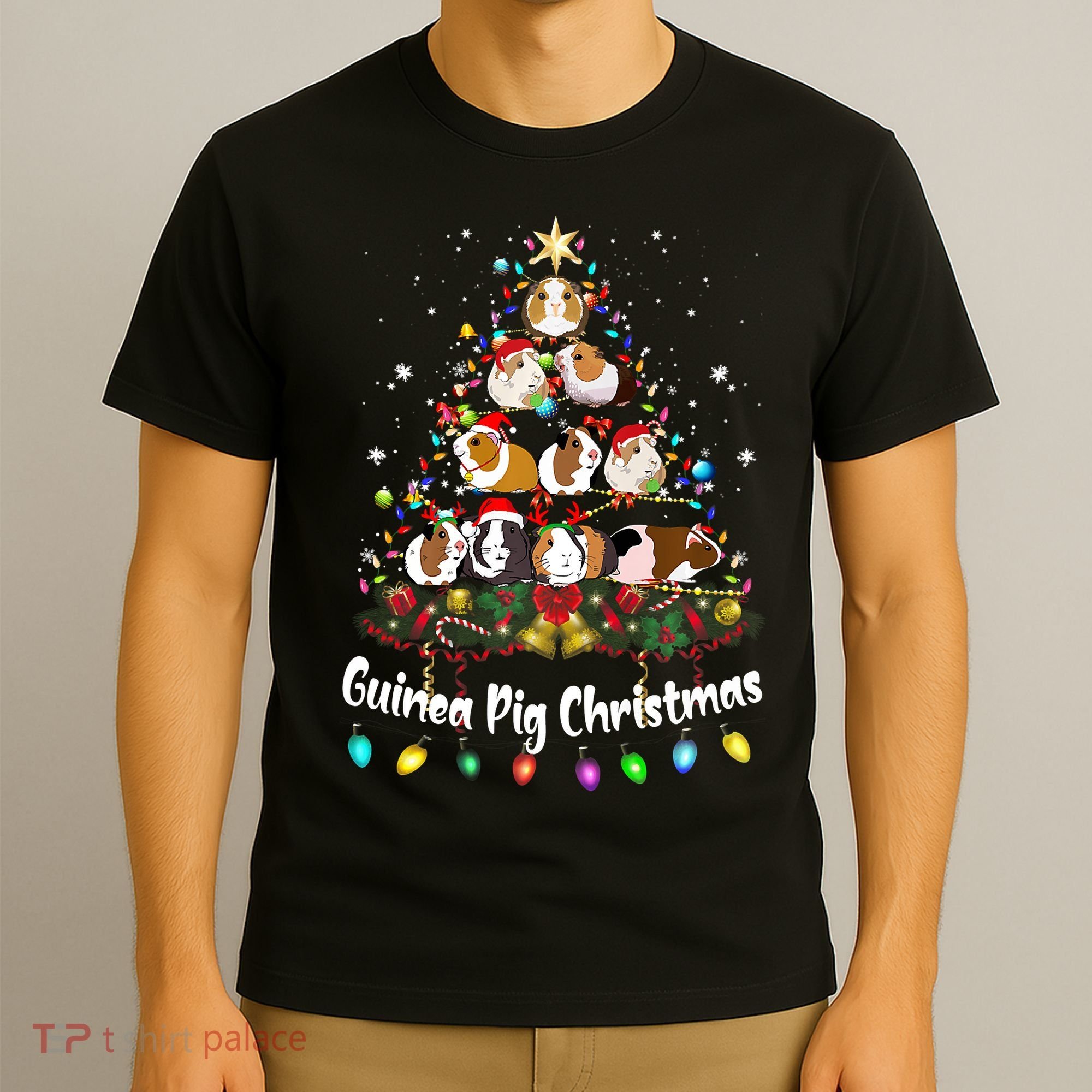 Guinea Pig Christmas Tree Animal Lovers Xmas Pajamas T-Shirt
