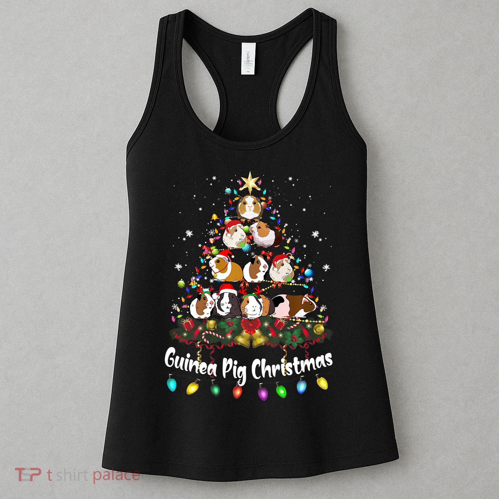 Guinea Pig Christmas Tree Animal Lovers Xmas Pajamas Women's Tank Top