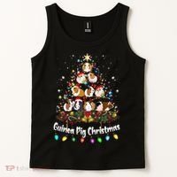 Guinea Pig Christmas Tree Animal Lovers Xmas Pajamas Tank Top thumb 2