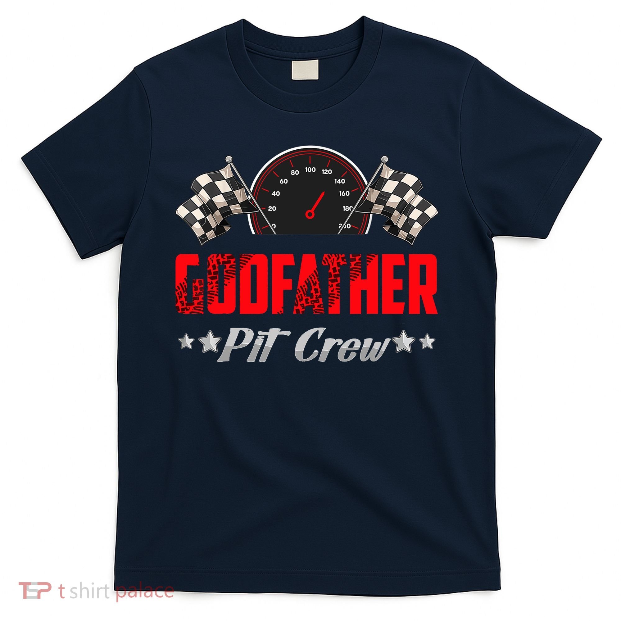 Godfather Pit Crew Birthday Racing Car Family Matching Race T-Shirt