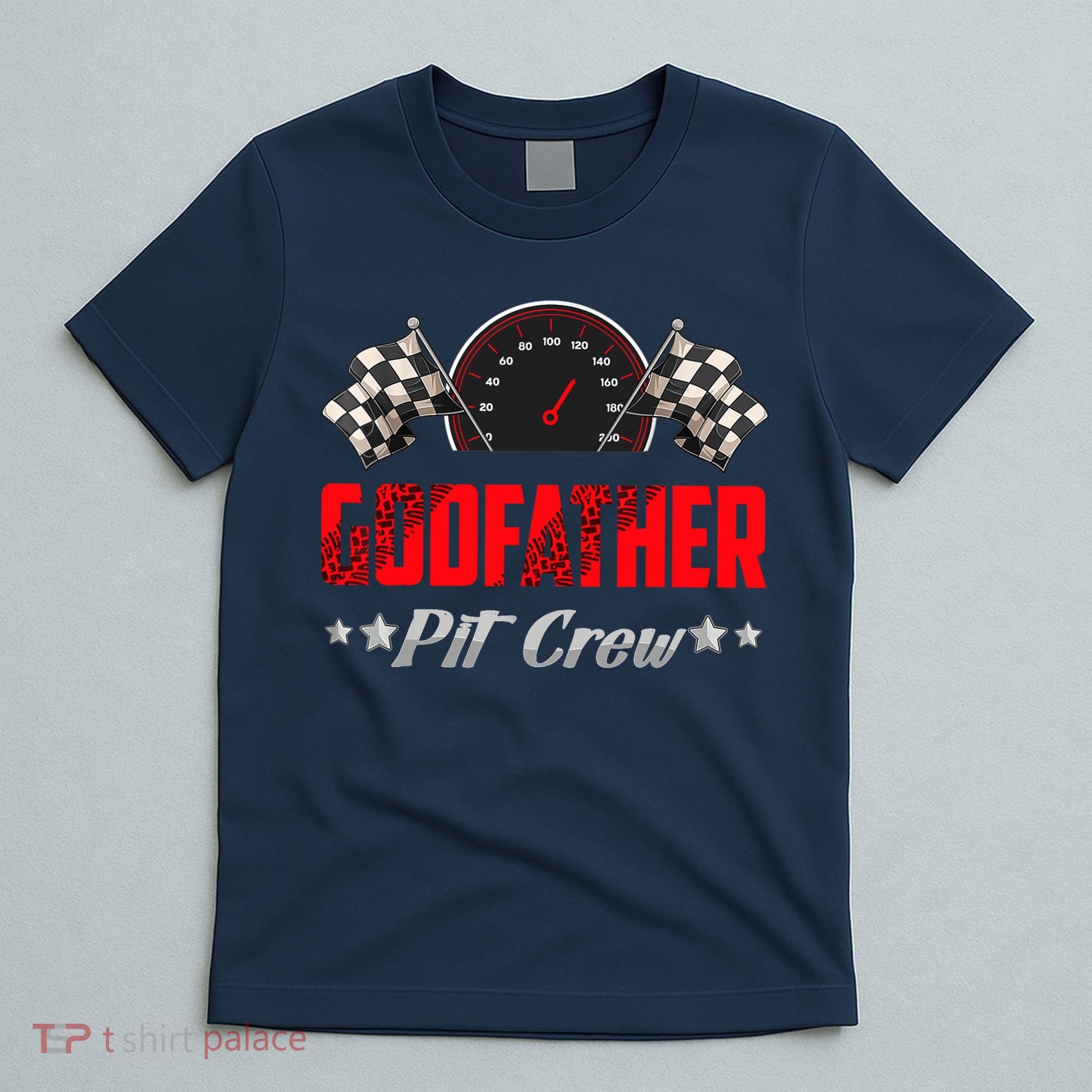 Godfather Pit Crew Birthday Racing Car Family Matching Race T-Shirt