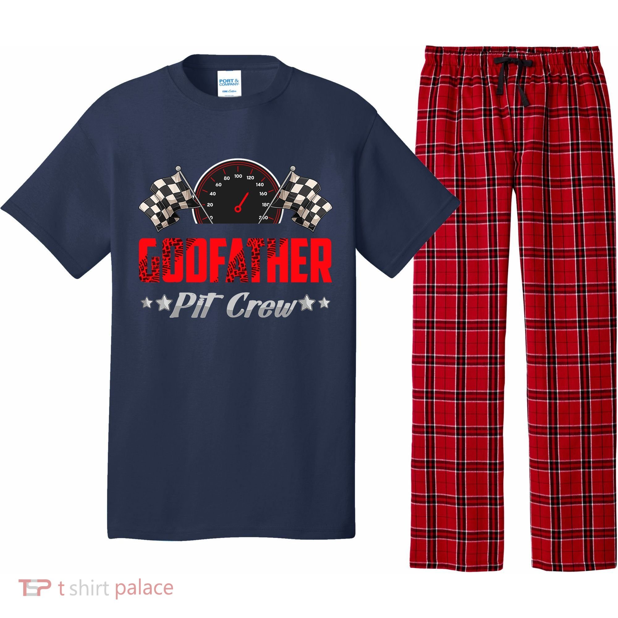 Godfather Pit Crew Birthday Racing Car Family Matching Race Pajama Set