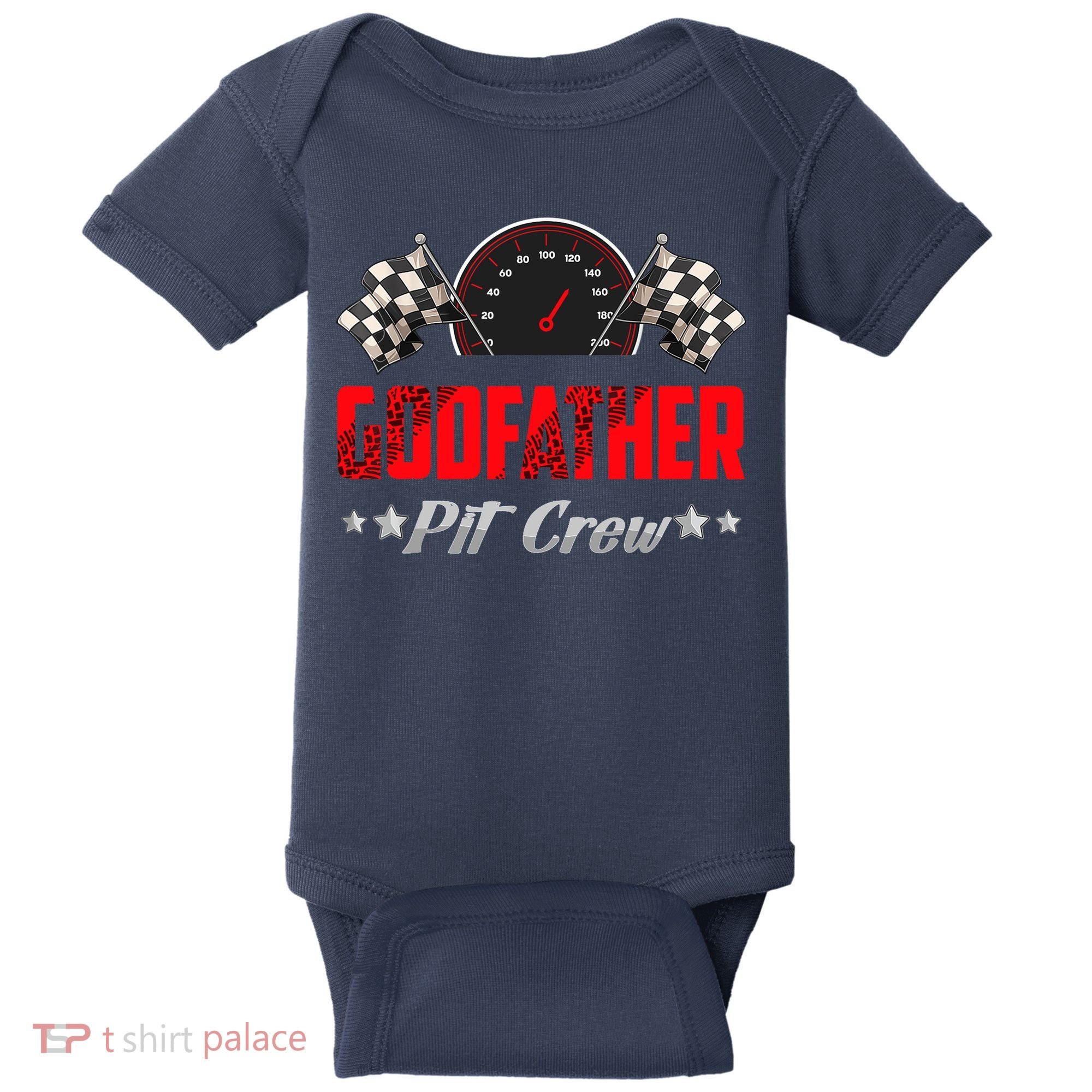 Godfather Pit Crew Birthday Racing Car Family Matching Race Baby Bodysuit