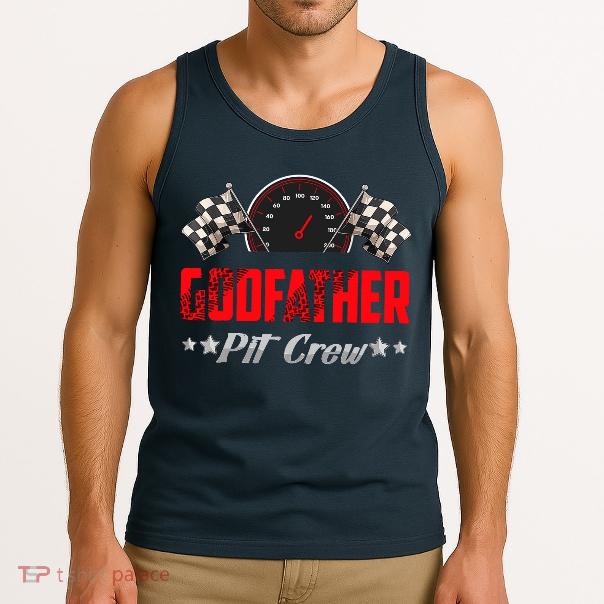 Godfather Pit Crew Birthday Racing Car Family Matching Race Tank Top