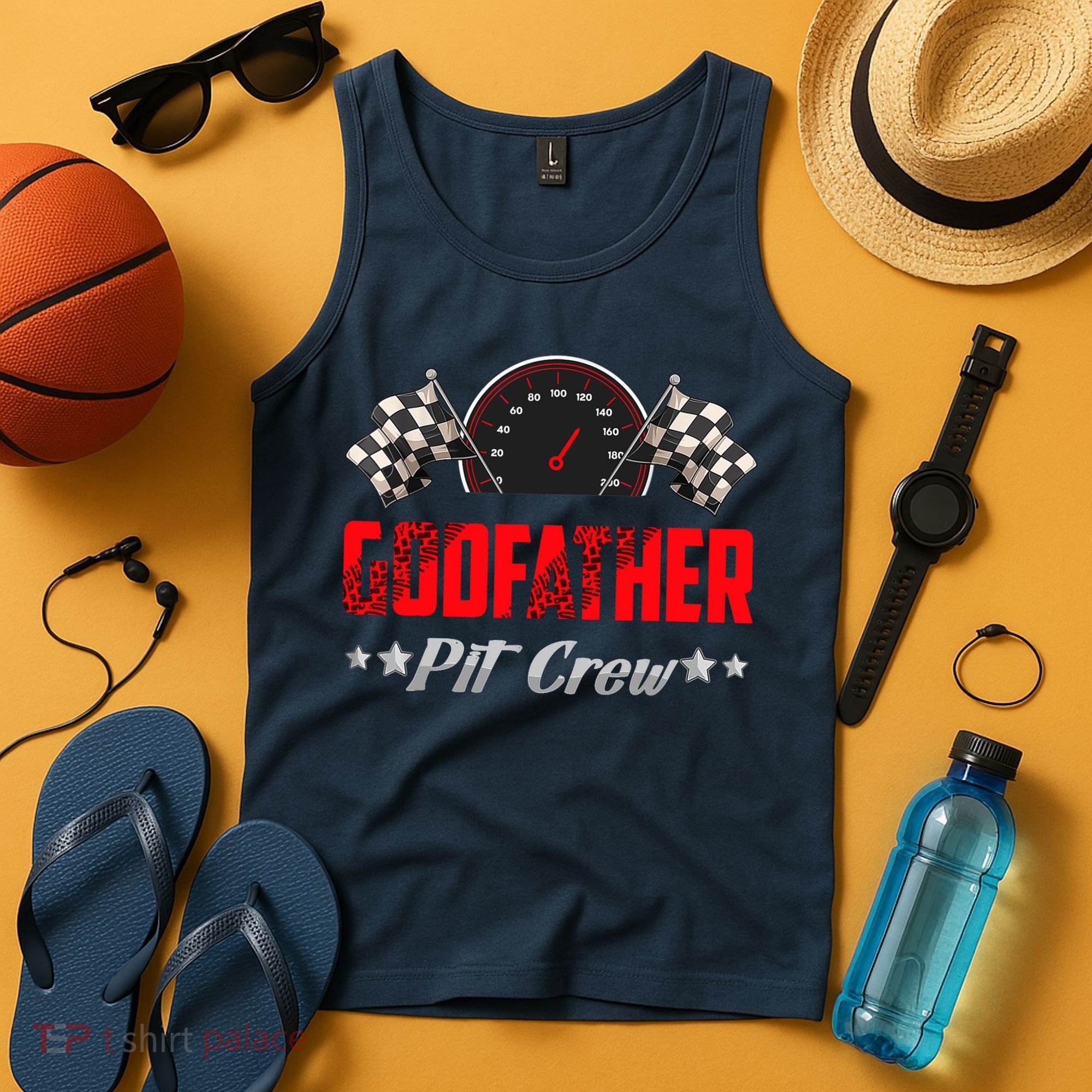 Godfather Pit Crew Birthday Racing Car Family Matching Race Tank Top