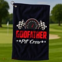 Godfather Pit Crew Birthday Racing Car Family Matching Race Golf Towel thumb 1