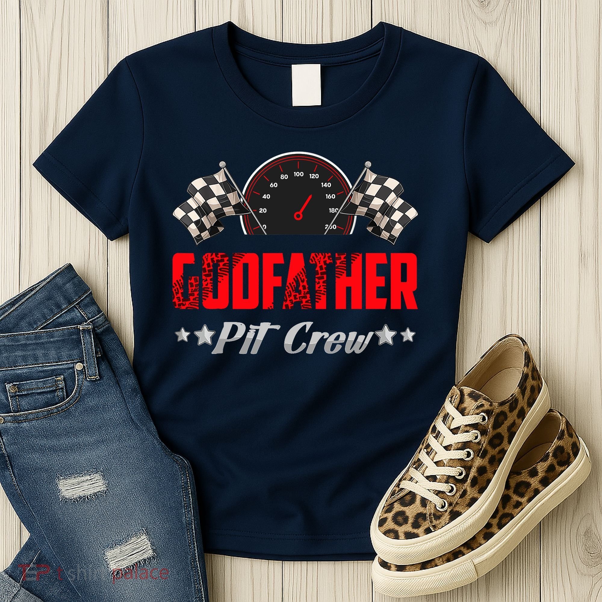 Godfather Pit Crew Birthday Racing Car Family Matching Race Women's T-Shirt