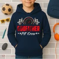 Godfather Pit Crew Birthday Racing Car Family Matching Race Kids Hoodie thumb 2
