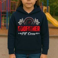 Godfather Pit Crew Birthday Racing Car Family Matching Race Kids Hoodie thumb 3