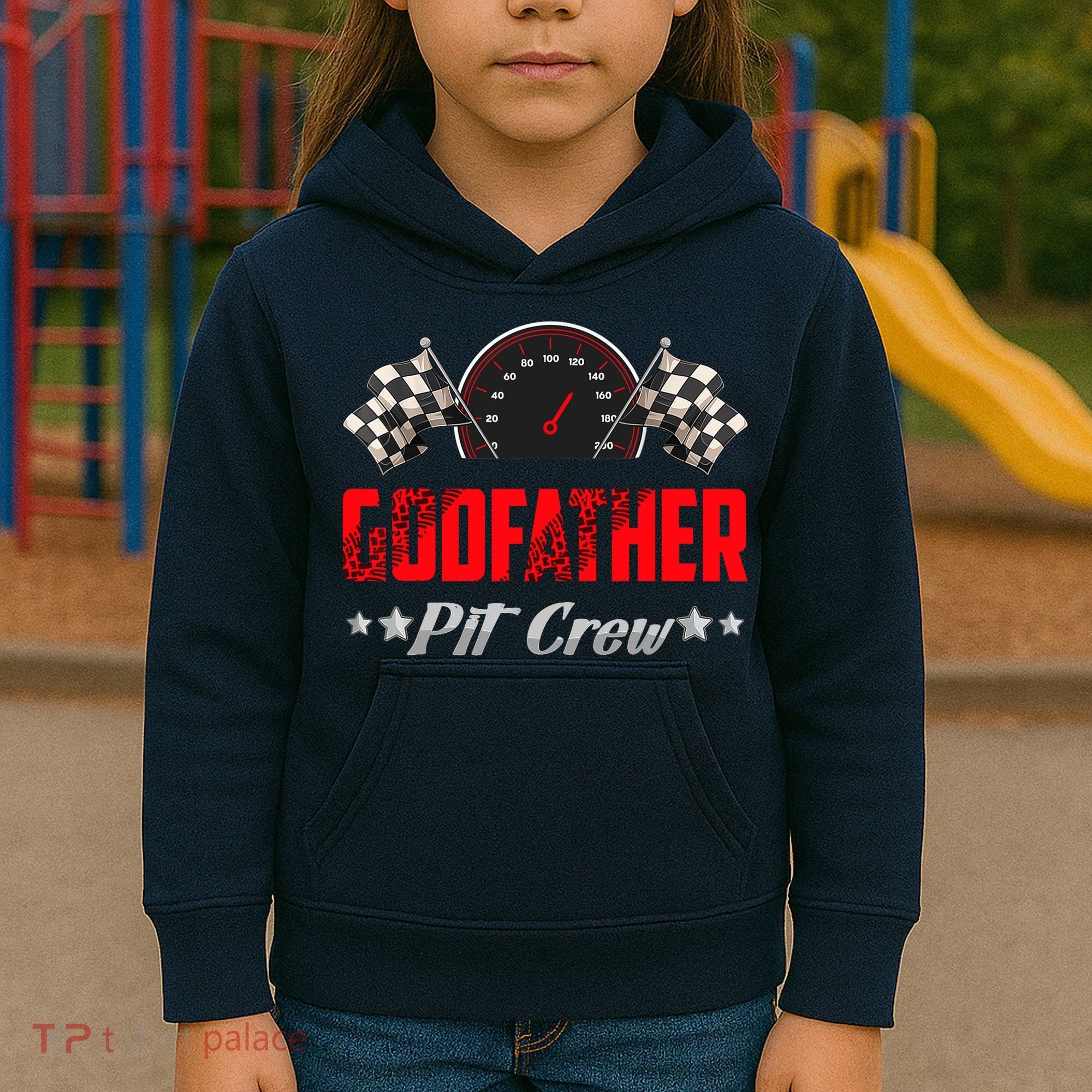 Godfather Pit Crew Birthday Racing Car Family Matching Race Kids Hoodie