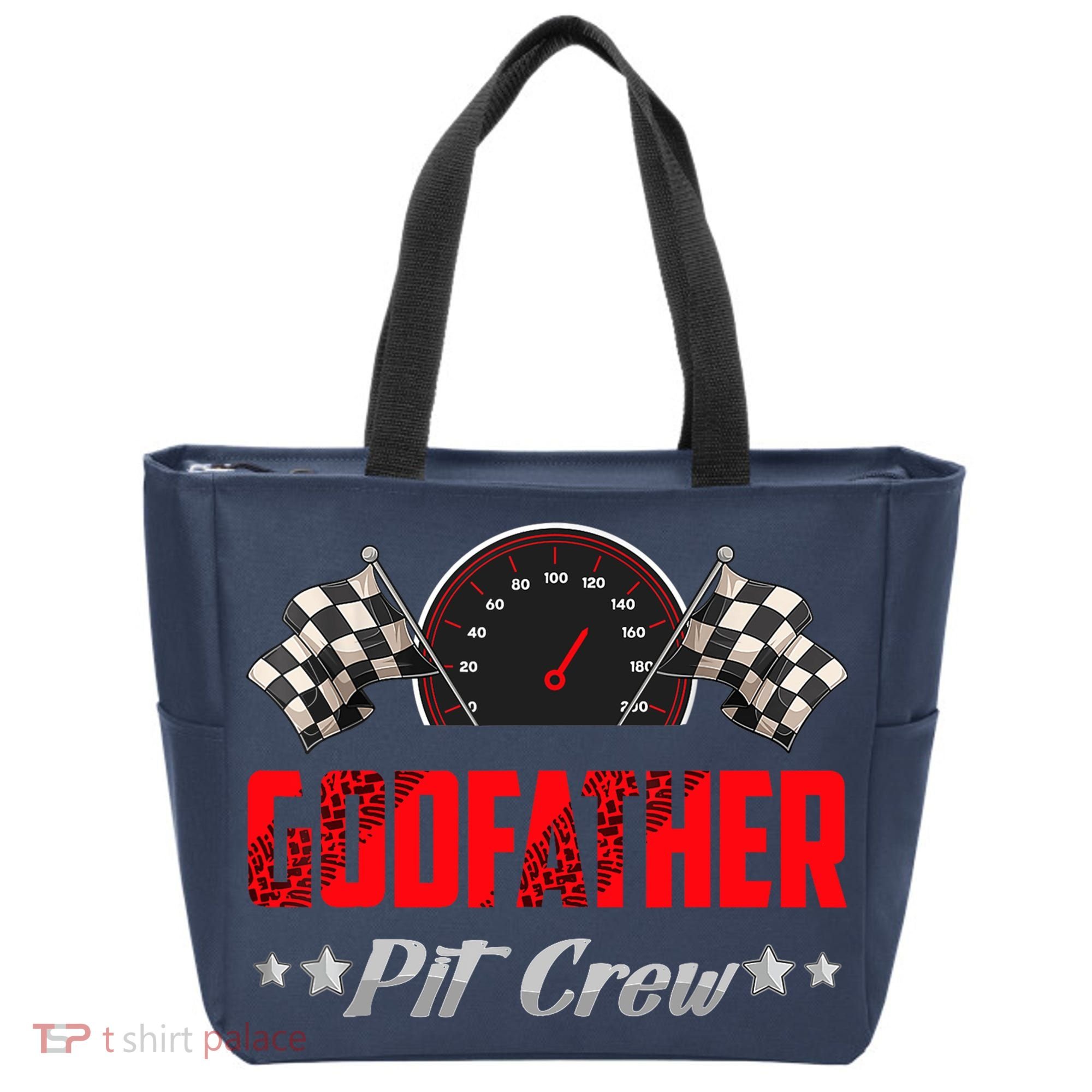 Godfather Pit Crew Birthday Racing Car Family Matching Race Tote Bag