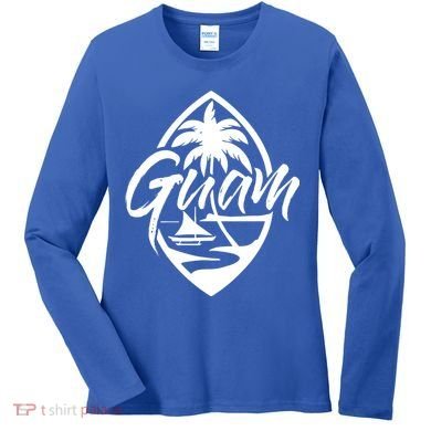 Guam Patch Chamorro Guam Seal Guaian Islander Gift Women's Long Sleeve Shirt
