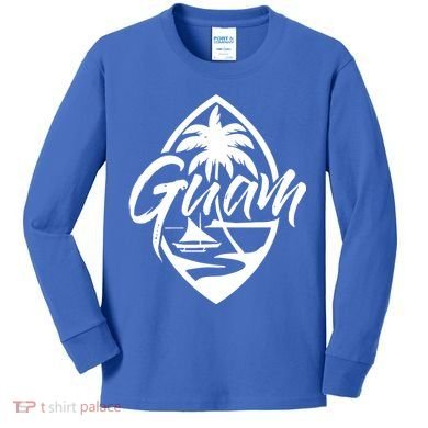 Guam Patch Chamorro Guam Seal Guaian Islander Gift Kids Long Sleeve Shirt