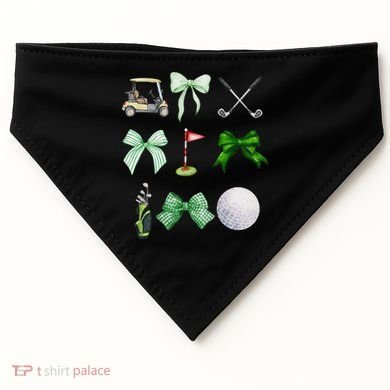 Golf Preppy Coquette Watercolor USA-Made Doggie Bandana