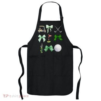 Golf Preppy Coquette Watercolor Apron