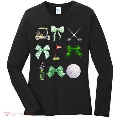 Golf Preppy Coquette Watercolor Women's Long Sleeve Shirt
