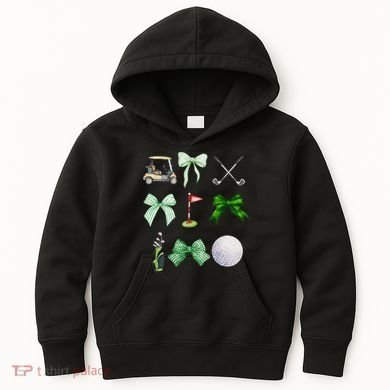 Golf Preppy Coquette Watercolor Kids Hoodie