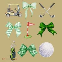 Golf Preppy Coquette Watercolor T-Shirt thumb 7