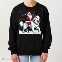 Great Pyrenees Christmas Santa Christmas Great Pyrenees Cute Gift Women's Sweatshirt thumb 0