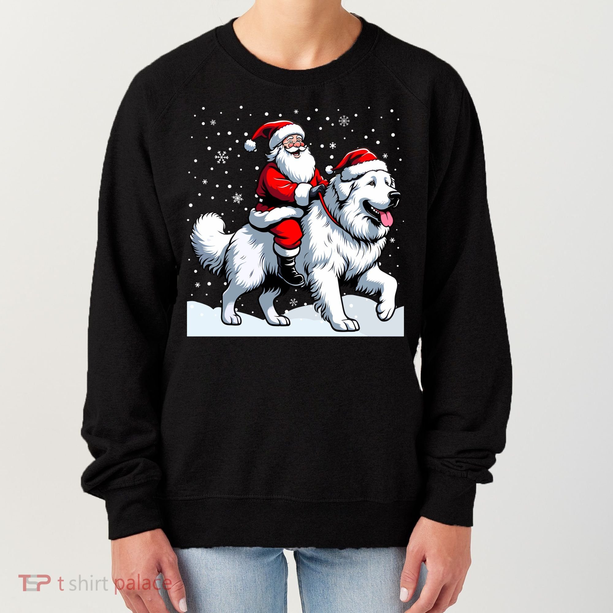 Great Pyrenees Christmas Santa Christmas Great Pyrenees Cute Gift Women's Sweatshirt