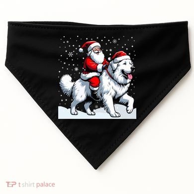 Great Pyrenees Christmas Santa Christmas Great Pyrenees Cute Gift USA-Made Doggie Bandana