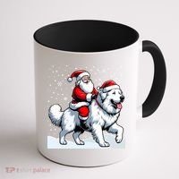 Great Pyrenees Christmas Santa Christmas Great Pyrenees Cute Gift Coffee Mug thumb 1