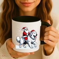 Great Pyrenees Christmas Santa Christmas Great Pyrenees Cute Gift Coffee Mug thumb 3