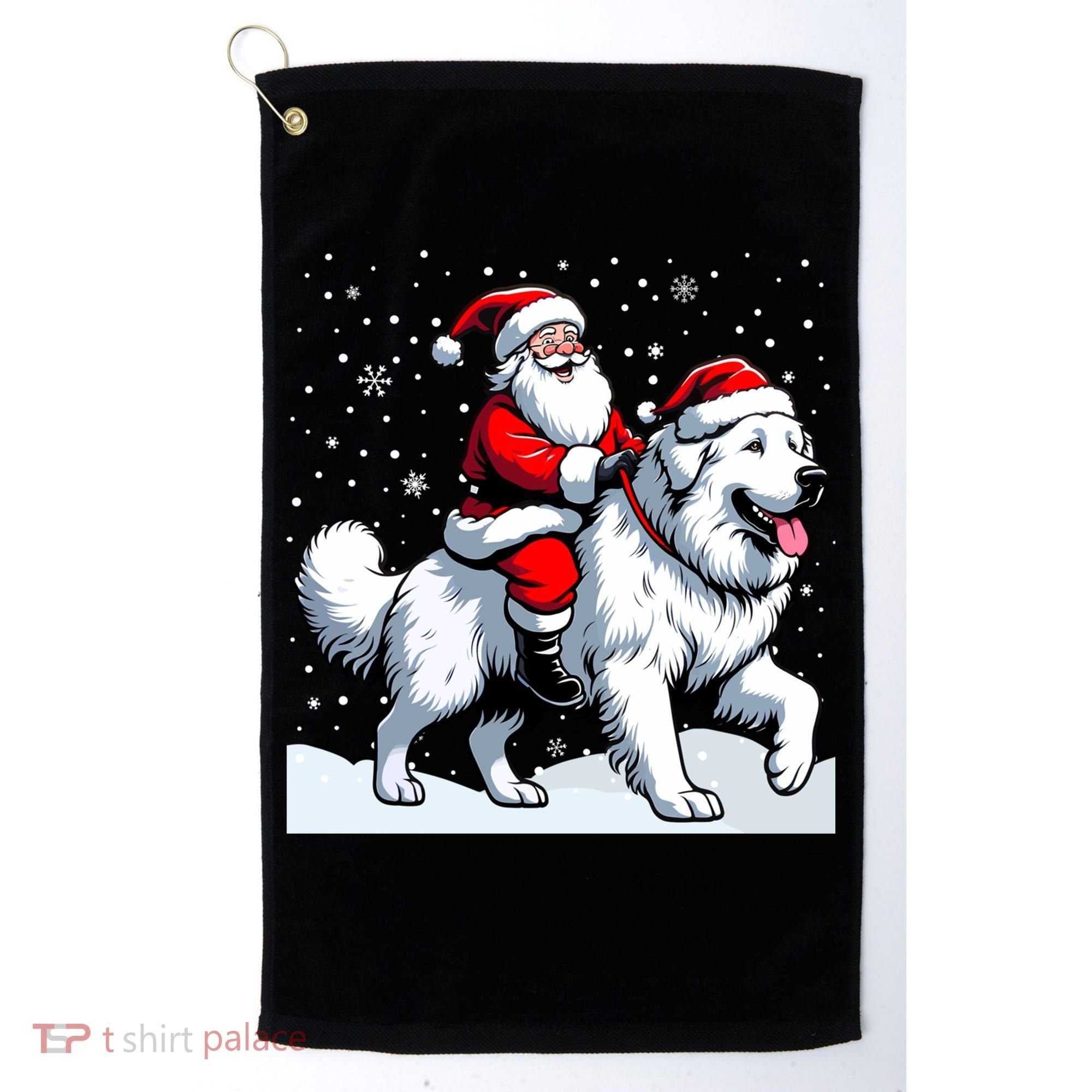 Great Pyrenees Christmas Santa Christmas Great Pyrenees Cute Gift Golf Towel