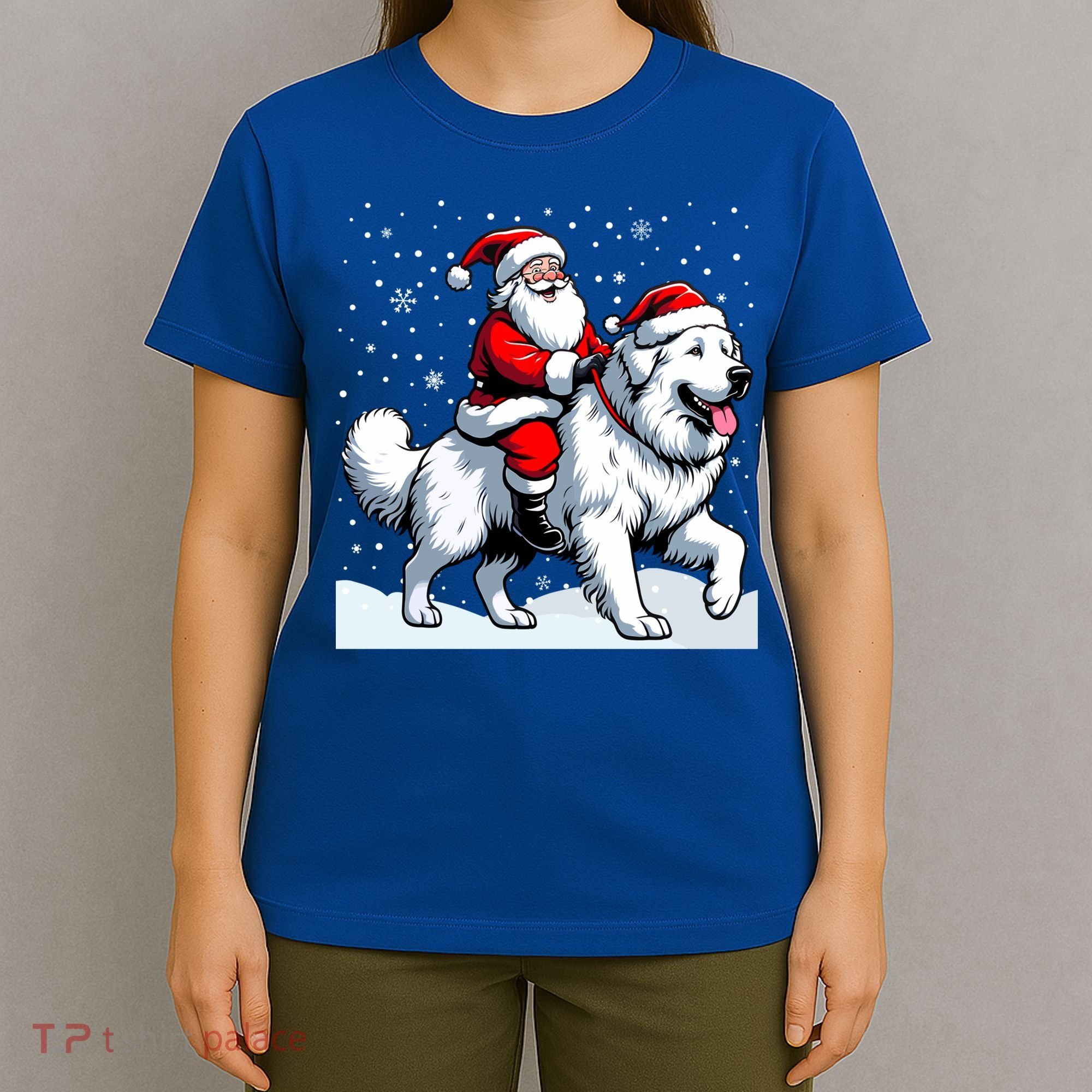 Great Pyrenees Christmas Santa Christmas Great Pyrenees Cute Gift T-Shirt