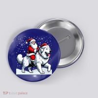 Great Pyrenees Christmas Santa Christmas Great Pyrenees Cute Gift Button thumb 0