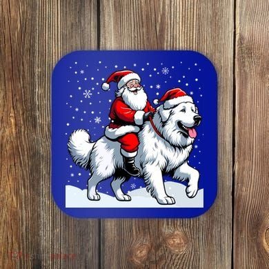 Great Pyrenees Christmas Santa Christmas Great Pyrenees Cute Gift Coaster