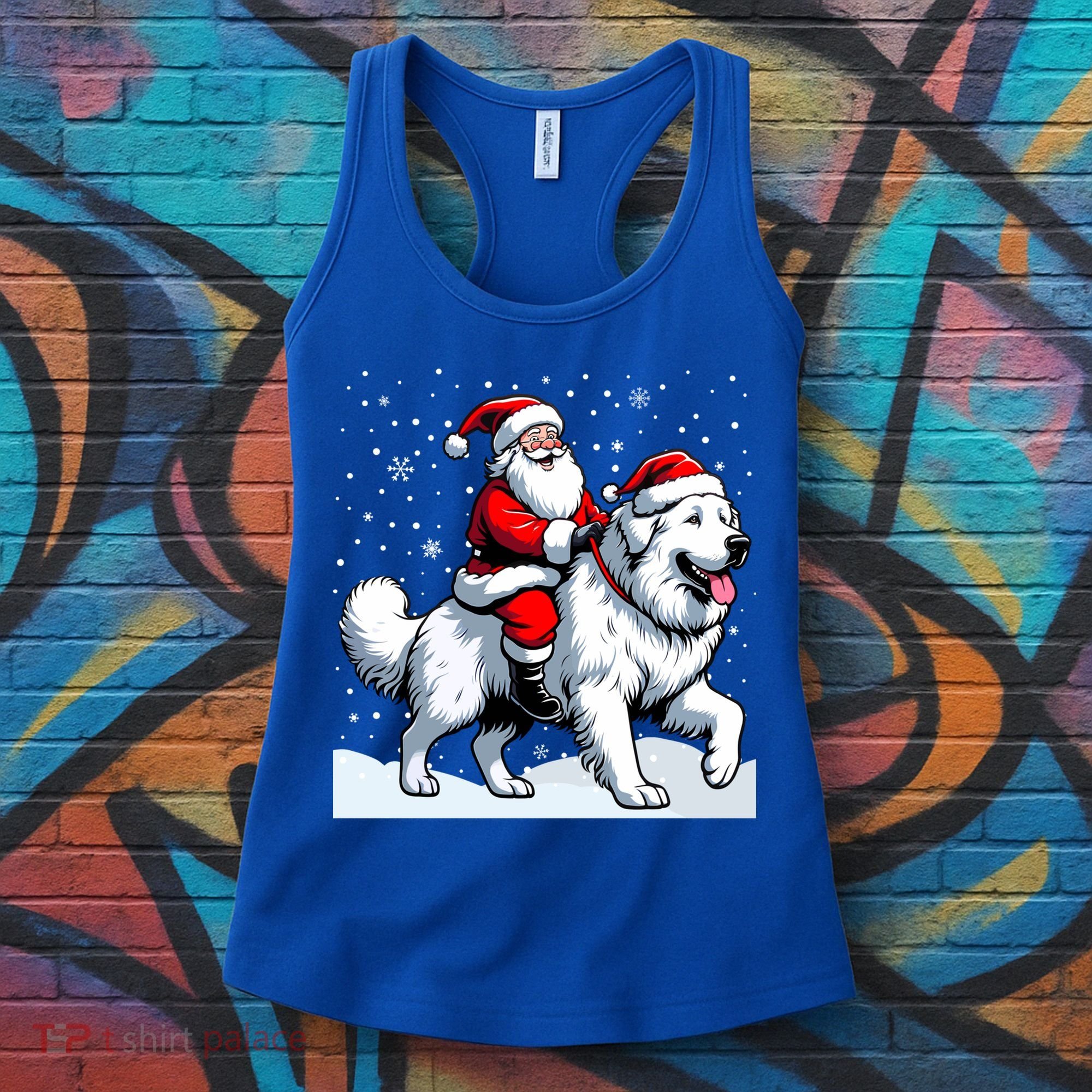 Great Pyrenees Christmas Santa Christmas Great Pyrenees Cute Gift Women's Tank Top