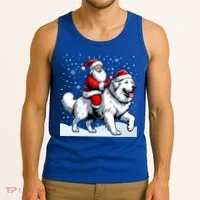 Great Pyrenees Christmas Santa Christmas Great Pyrenees Cute Gift Tank Top thumb 3