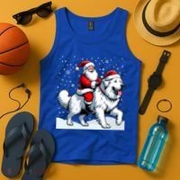 Great Pyrenees Christmas Santa Christmas Great Pyrenees Cute Gift Tank Top thumb 4