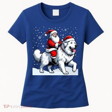 Great Pyrenees Christmas Santa Christmas Great Pyrenees Cute Gift Women's T-Shirt