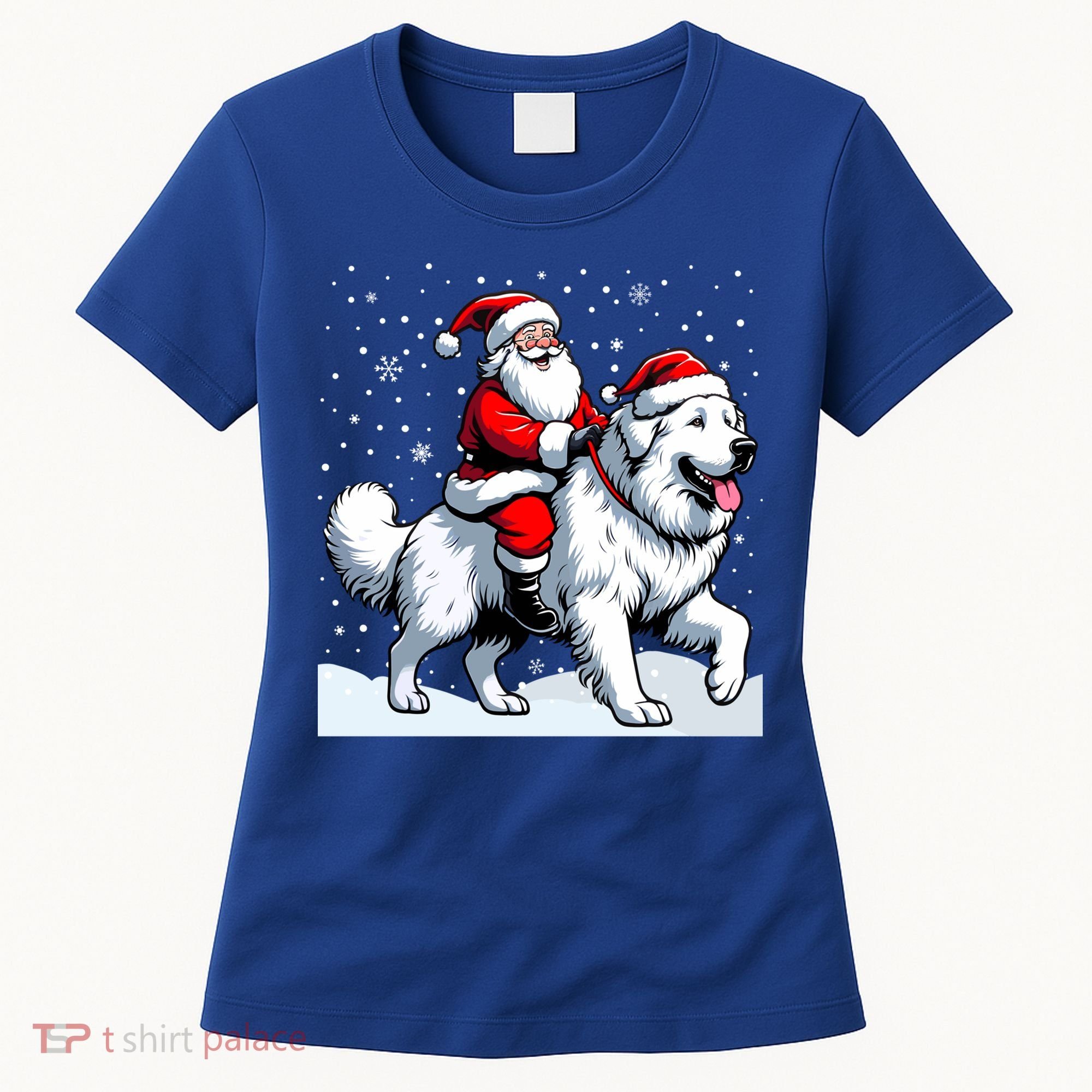 Great Pyrenees Christmas Santa Christmas Great Pyrenees Cute Gift Women's T-Shirt