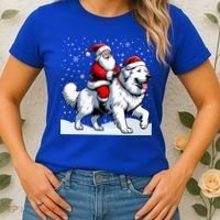 Great Pyrenees Christmas Santa Christmas Great Pyrenees Cute Gift Women's T-Shirt thumb 2