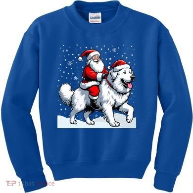 Great Pyrenees Christmas Santa Christmas Great Pyrenees Cute Gift Kids Sweatshirt