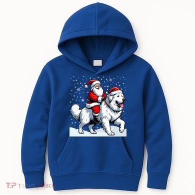 Great Pyrenees Christmas Santa Christmas Great Pyrenees Cute Gift Kids Hoodie
