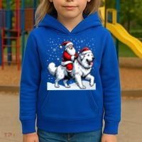 Great Pyrenees Christmas Santa Christmas Great Pyrenees Cute Gift Kids Hoodie thumb 3