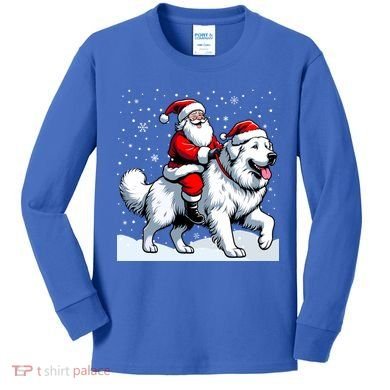 Great Pyrenees Christmas Santa Christmas Great Pyrenees Cute Gift Kids Long Sleeve Shirt
