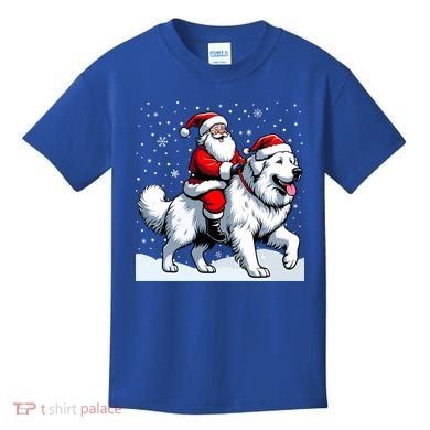 Great Pyrenees Christmas Santa Christmas Great Pyrenees Cute Gift Kids T-Shirt