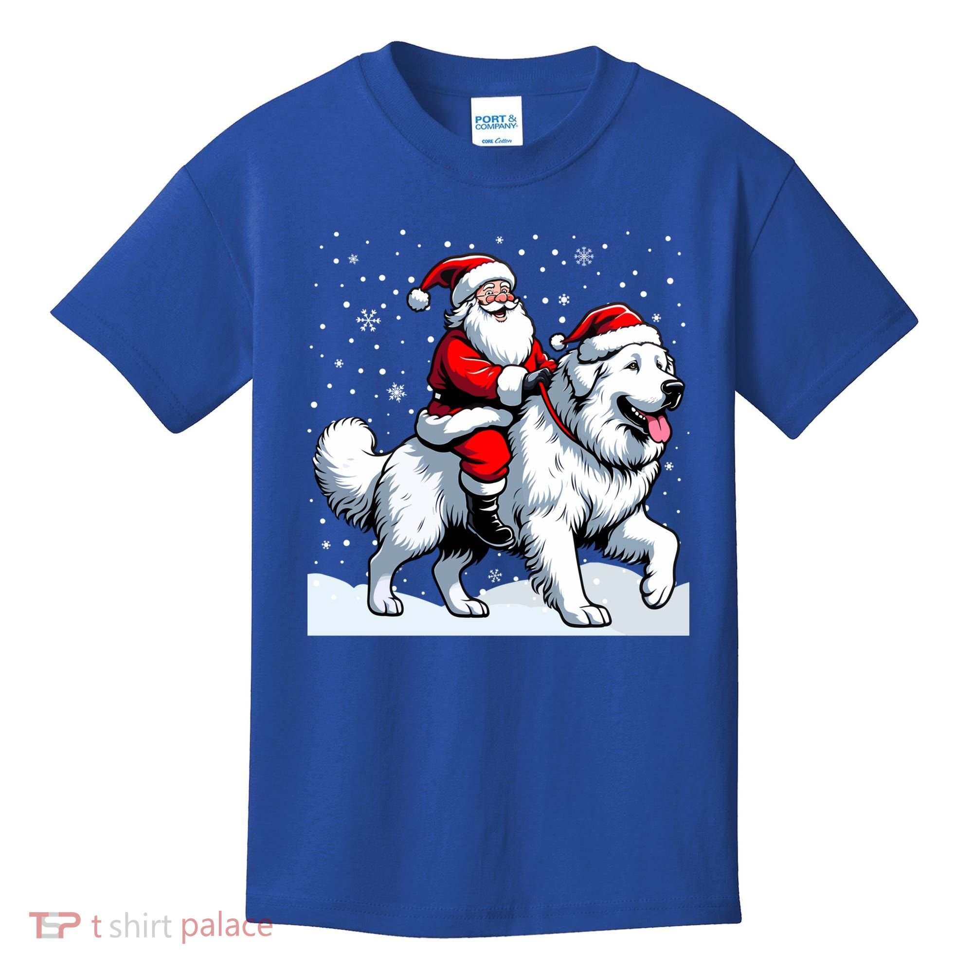 Great Pyrenees Christmas Santa Christmas Great Pyrenees Cute Gift Kids T-Shirt