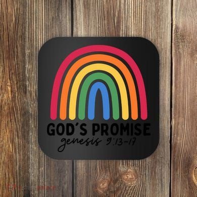 Gods Promise Christian Rainbow Coaster