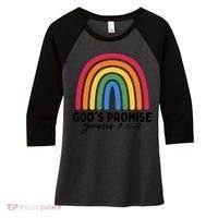 Gods Promise Christian Rainbow Women's Tri-Blend 3/4-Sleeve Raglan Shirt thumb 0