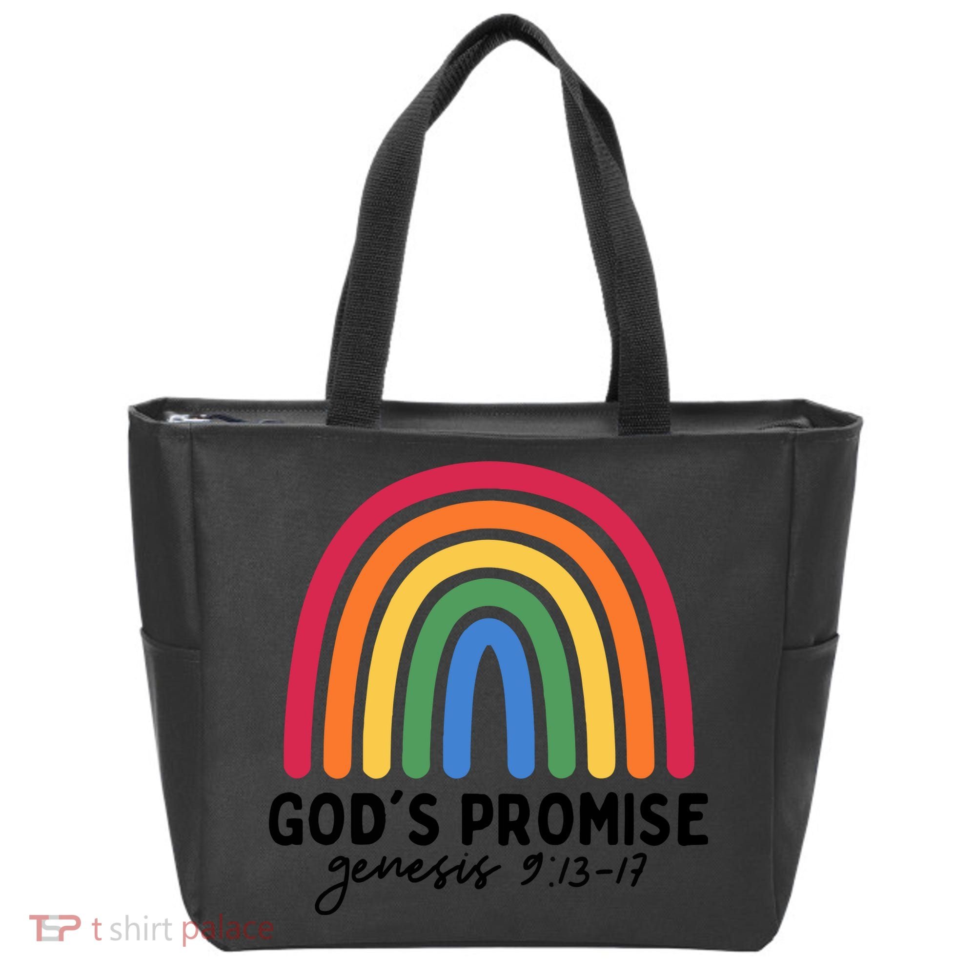 Gods Promise Christian Rainbow Tote Bag