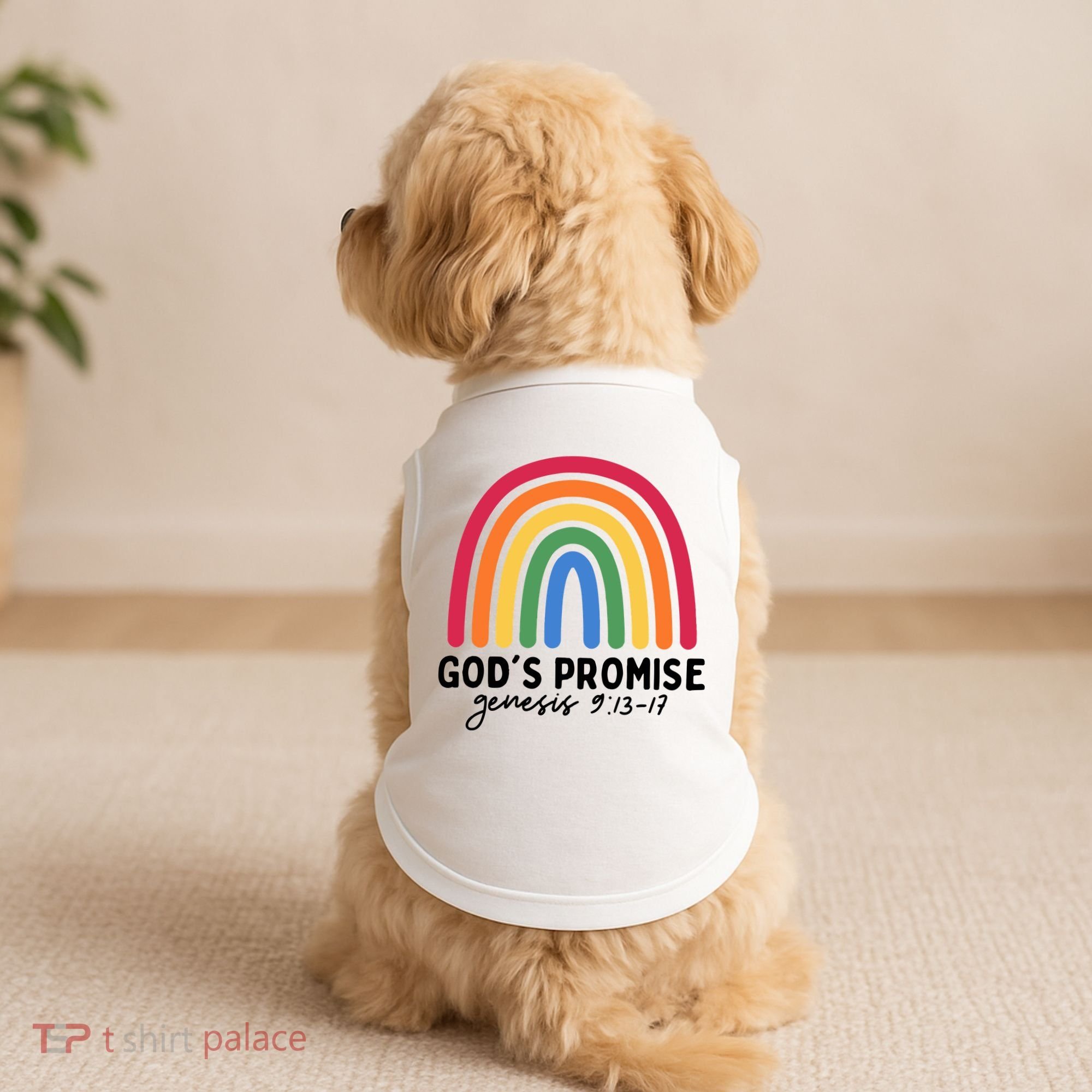 Gods Promise Christian Rainbow Doggie Tank
