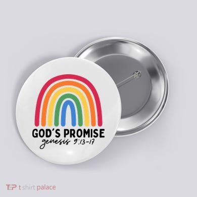 Gods Promise Christian Rainbow Button