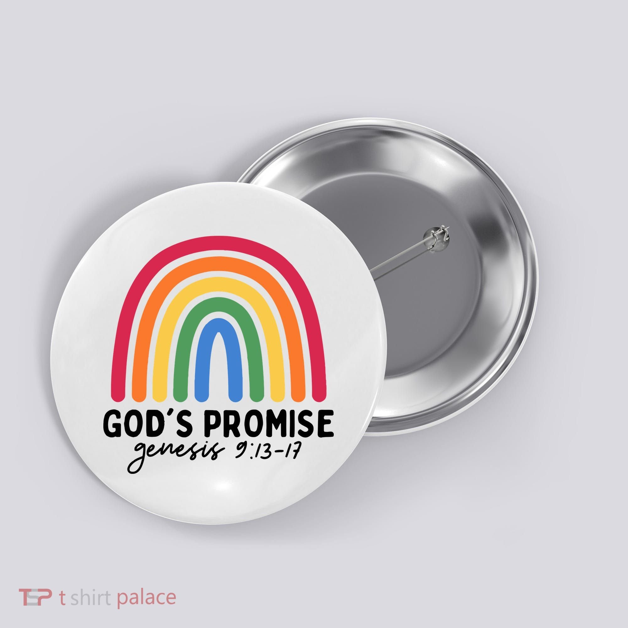 Gods Promise Christian Rainbow Button